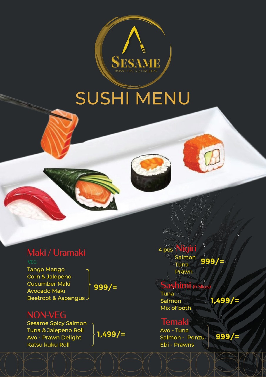 Sushi Menu